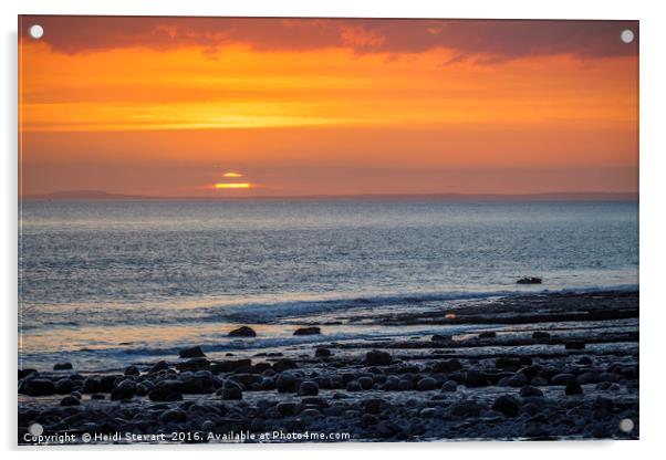 Sunset Across the Bristol Channel Acrylic by Heidi Stewart