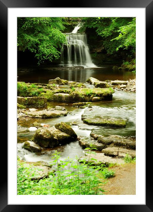 WATER ON THE ROCKS Framed Mounted Print by andrew saxton