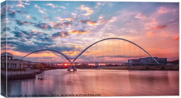 Infinity bridge, stockton Canvas Print by andrew blakey