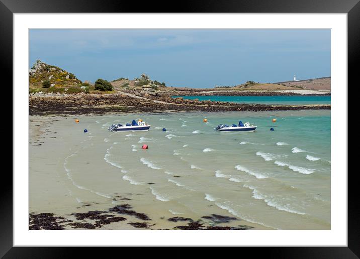 The beach at Old Grimsby on Tresco Isles of Scilly Framed Mounted Print by Nick Jenkins