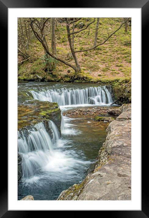 The Horseshoe Falls Vale of Neath south wales Framed Mounted Print by Nick Jenkins