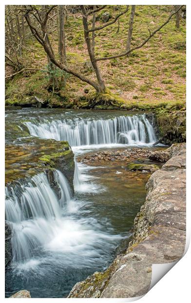 The Horseshoe Falls Vale of Neath south wales Print by Nick Jenkins