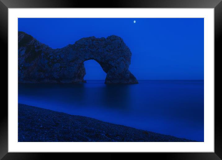 Moon over Durdle Door Framed Mounted Print by Anthony Simpson