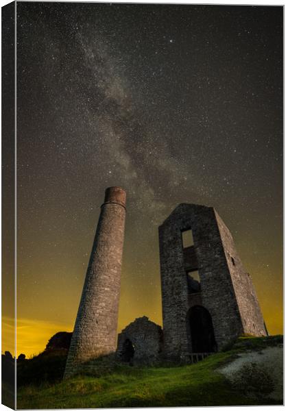 Milky Way Over Old Mine Buildings.No2 Canvas Print by Natures' Canvas: Wall Art  & Prints by Andy Astbury