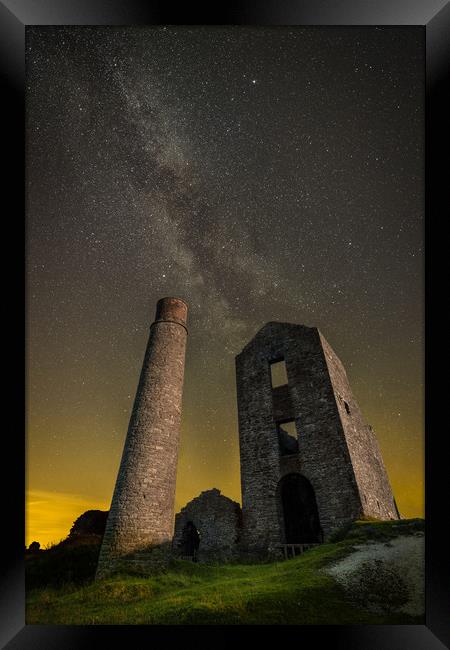 Milky Way Over Old Mine Buildings.No2 Framed Print by Natures' Canvas: Wall Art  & Prints by Andy Astbury