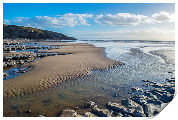 Dunraven Bay Glamorgan Heritage Coast south Wales Print by Nick Jenkins