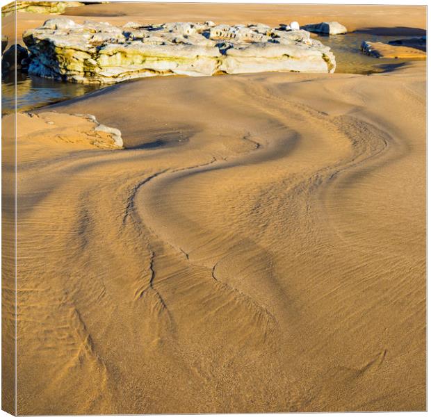 Patterns in the Sand Dunraven Bay south Wales Canvas Print by Nick Jenkins