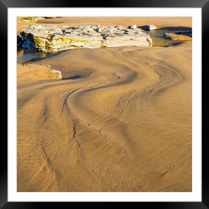 Patterns in the Sand Dunraven Bay south Wales Framed Mounted Print by Nick Jenkins