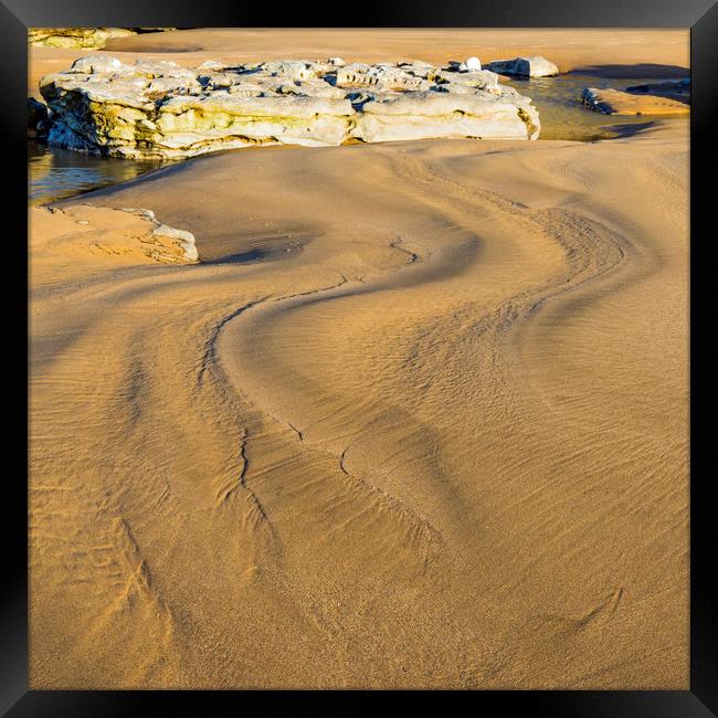 Patterns in the Sand Dunraven Bay south Wales Framed Print by Nick Jenkins