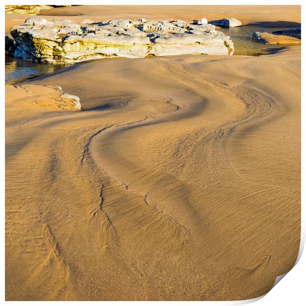 Patterns in the Sand Dunraven Bay south Wales Print by Nick Jenkins