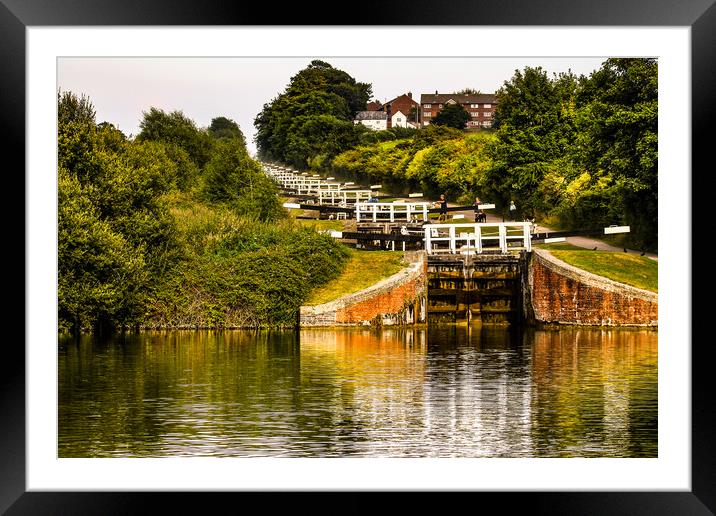 Caen Hill Locks 2 Framed Mounted Print by Oxon Images
