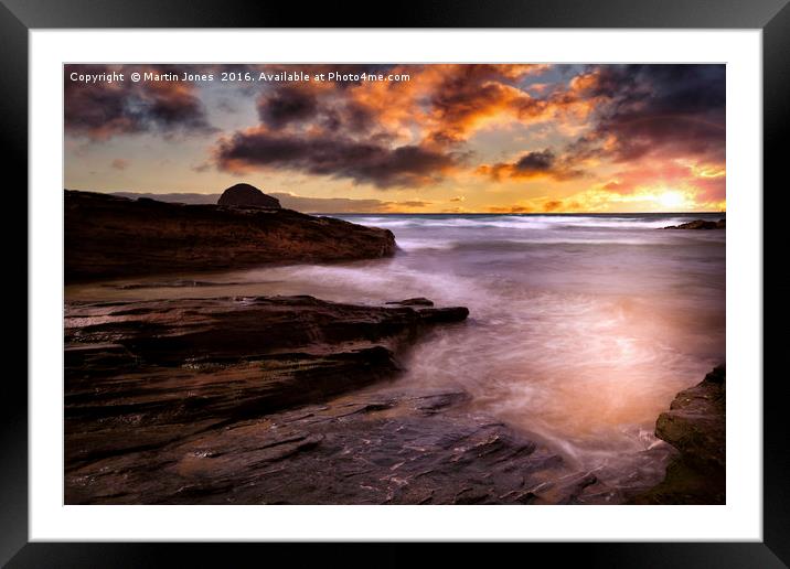 Sunset over Trebarwith Strand Framed Mounted Print by K7 Photography