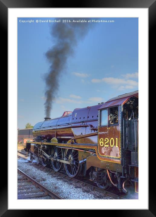 Preserved steam locomotive 6201 Princess Elizabeth Framed Mounted Print by David Birchall
