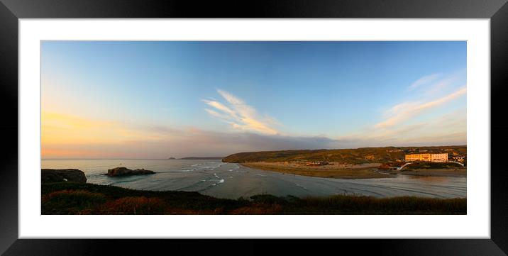 Perranporth Panorama Framed Mounted Print by Oxon Images