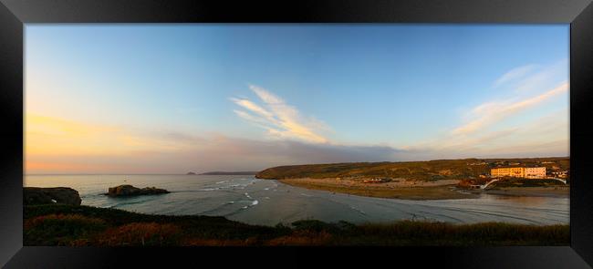 Perranporth Panorama Framed Print by Oxon Images