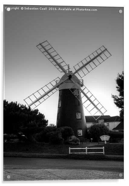Mundesley Windmill Acrylic by Sebastien Coell