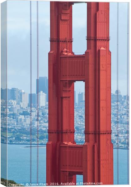 The world famous Golden Gate Bridge in San Francis Canvas Print by Jamie Pham