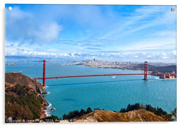 The world famous Golden Gate Bridge in San Francis Acrylic by Jamie Pham