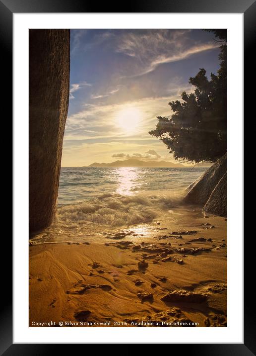 beach of natur Framed Mounted Print by Silvio Schoisswohl
