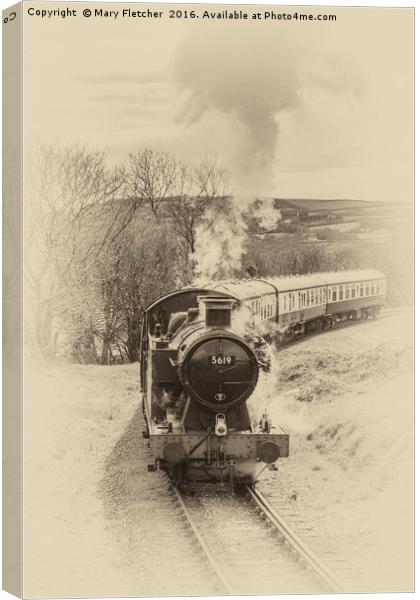 Steam Locomotive Canvas Print by Mary Fletcher