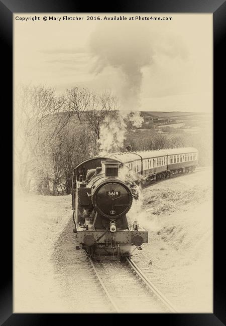 Steam Locomotive Framed Print by Mary Fletcher