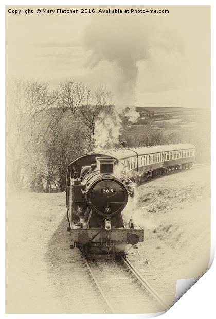 Steam Locomotive Print by Mary Fletcher