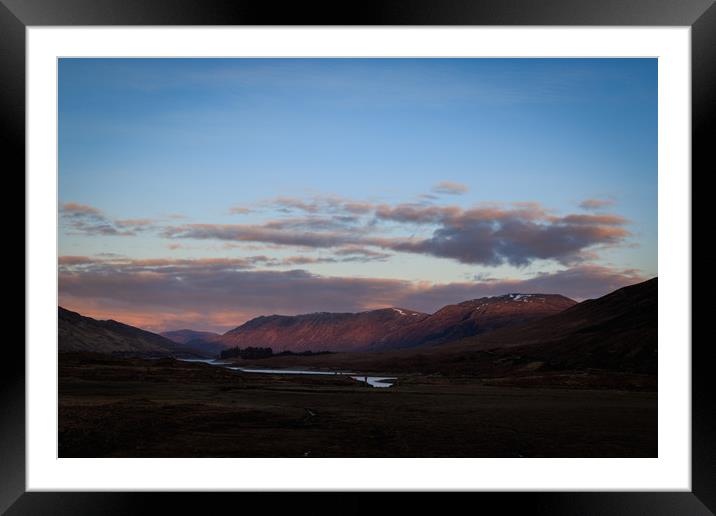 Scottish highlands sunset  Framed Mounted Print by chris smith