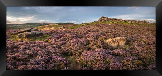 Over Owler Tor Panoramic  Framed Print by James Grant