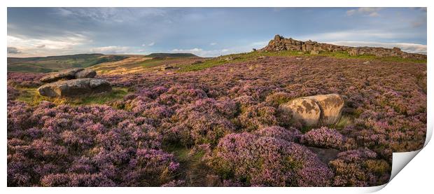 Over Owler Tor Panoramic  Print by James Grant