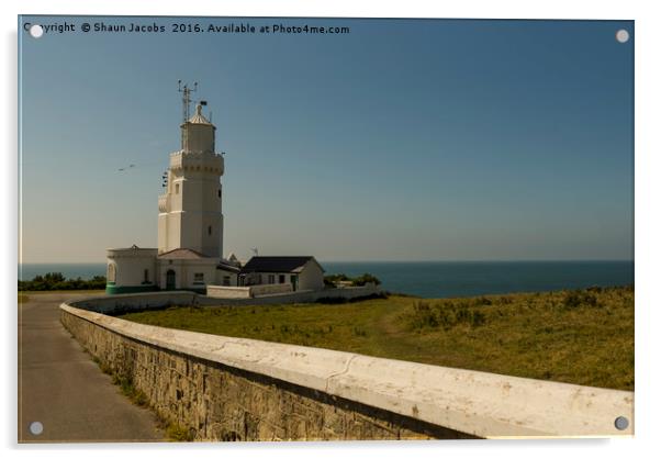 St Catherine's Lighthouse Acrylic by Shaun Jacobs