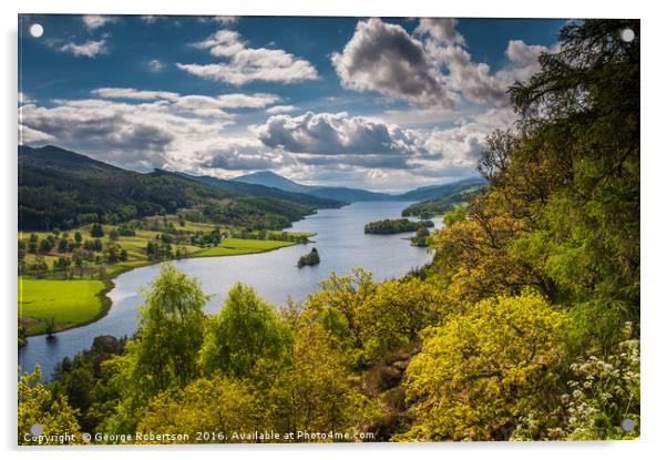 Queens View, Loch Tummel Acrylic by George Robertson