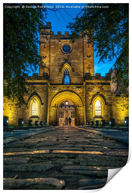 Entrance to Durham Castle Print by George Robertson