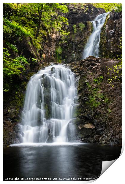 Rha Waterfall, Uig, Skye Print by George Robertson