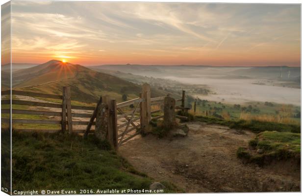 Hope Valley sunrise Canvas Print by Dave Evans