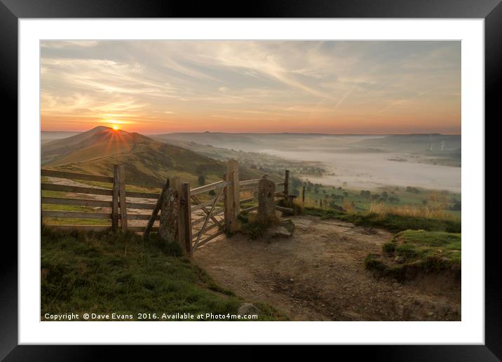Hope Valley sunrise Framed Mounted Print by Dave Evans