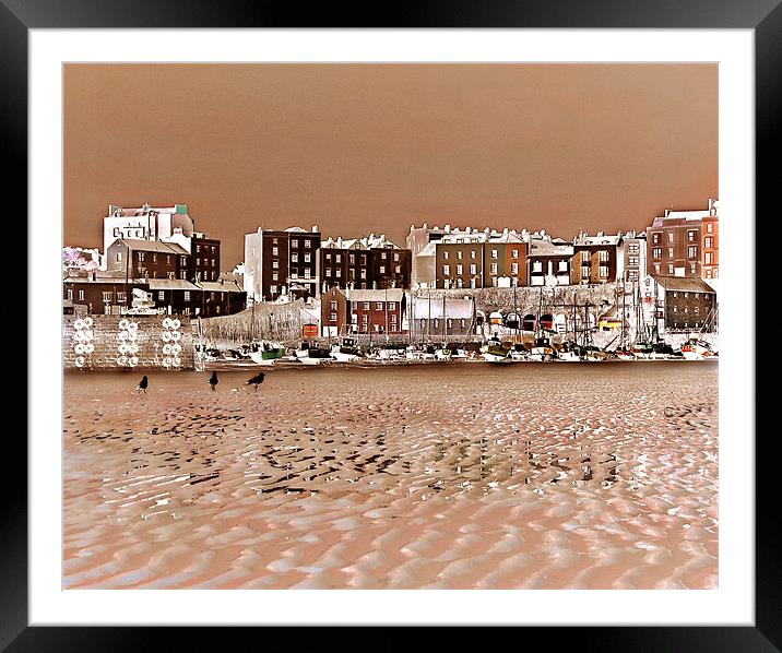 Tenby-Low Tide-Pembrokeshire-Wales. Framed Mounted Print by paulette hurley