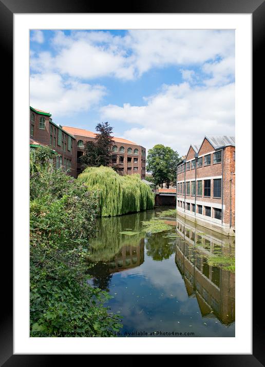 A view of the River Foss in York Framed Mounted Print by Robert Gipson