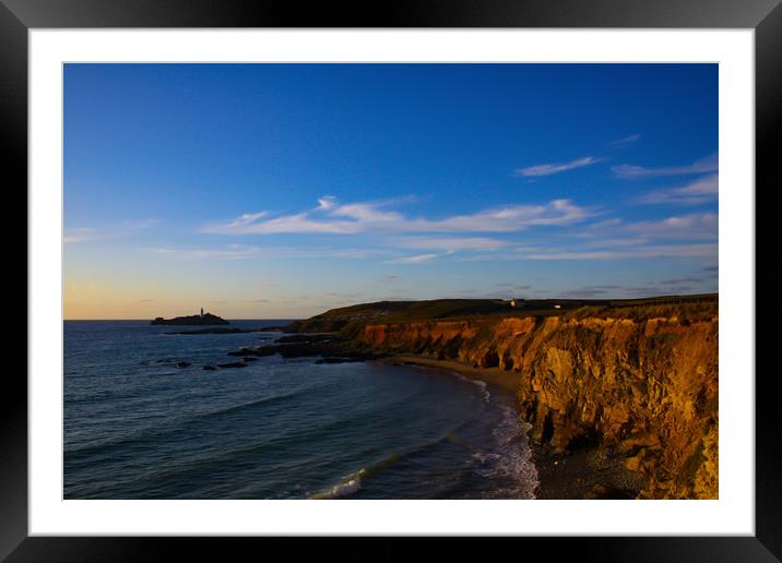 Gwithian beach Godrevy Cornwall Framed Mounted Print by Oxon Images
