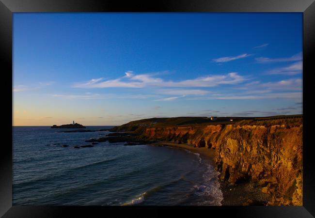 Gwithian beach Godrevy Cornwall Framed Print by Oxon Images