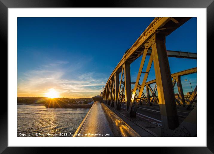 Rochester Bridge at sunset Framed Mounted Print by Paul Muscat