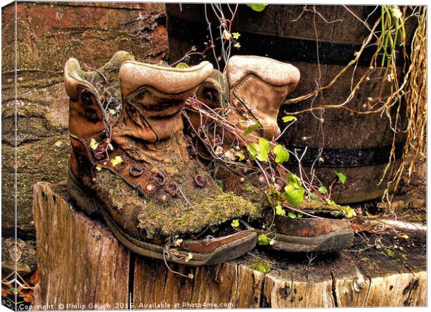 Old Boots Canvas Print by Philip Gough