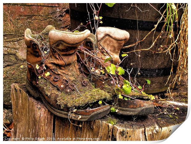 Old Boots Print by Philip Gough