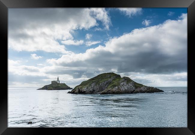 Mumbles Lighthouse 1 Framed Print by Steve Purnell