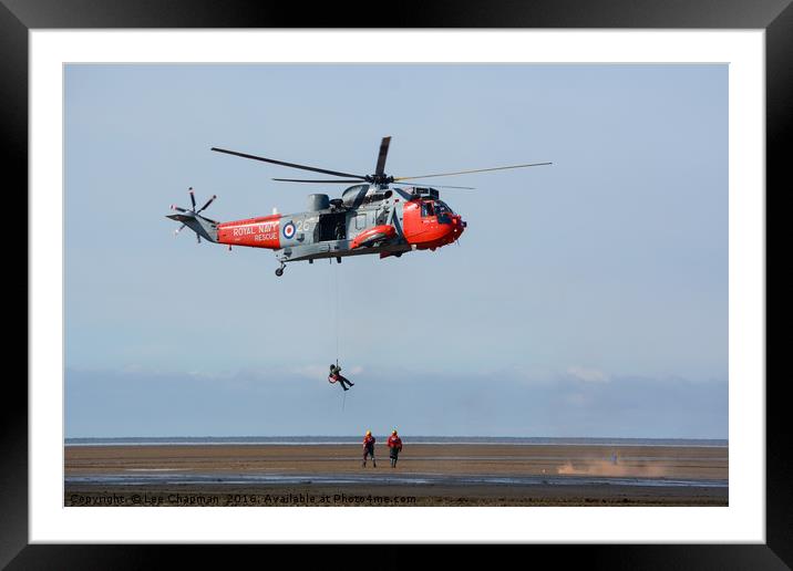 Westland Seaking Helicopter Search & Rescue Framed Mounted Print by Lee Chapman