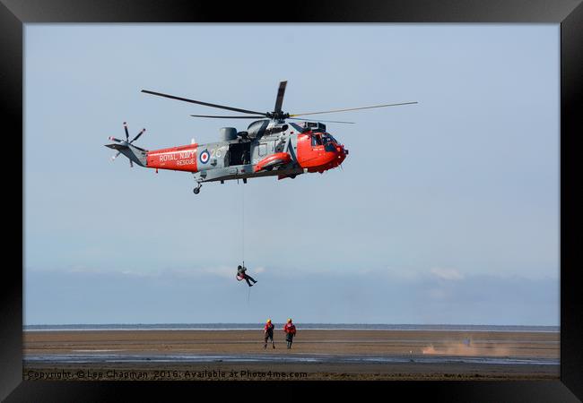 Westland Seaking Helicopter Search & Rescue Framed Print by Lee Chapman