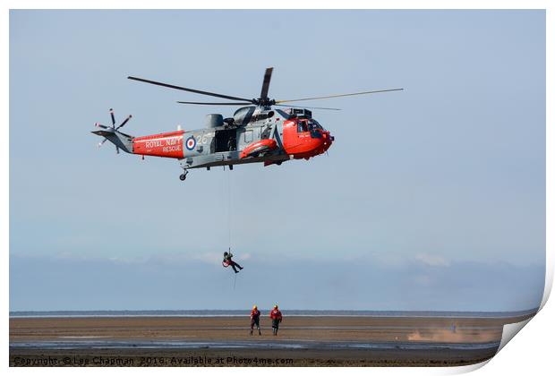 Westland Seaking Helicopter Search & Rescue Print by Lee Chapman