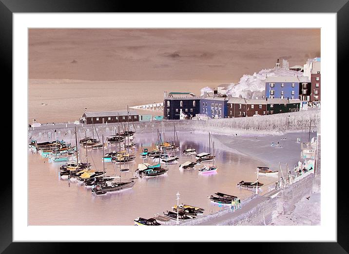 Tenby Infrared-Pembrokeshire-Wales. Framed Mounted Print by paulette hurley