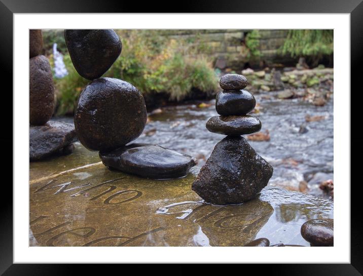  Balanced stones stack   Framed Mounted Print by chris smith