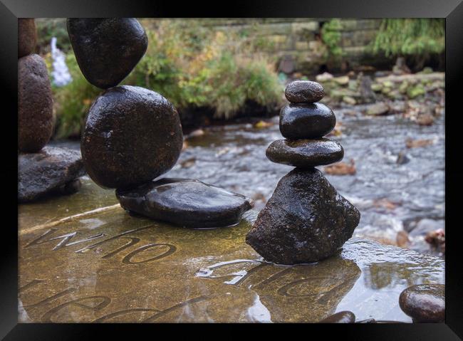  Balanced stones stack   Framed Print by chris smith