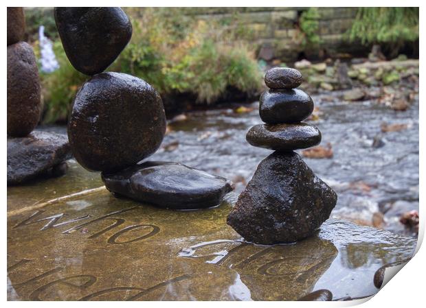  Balanced stones stack   Print by chris smith